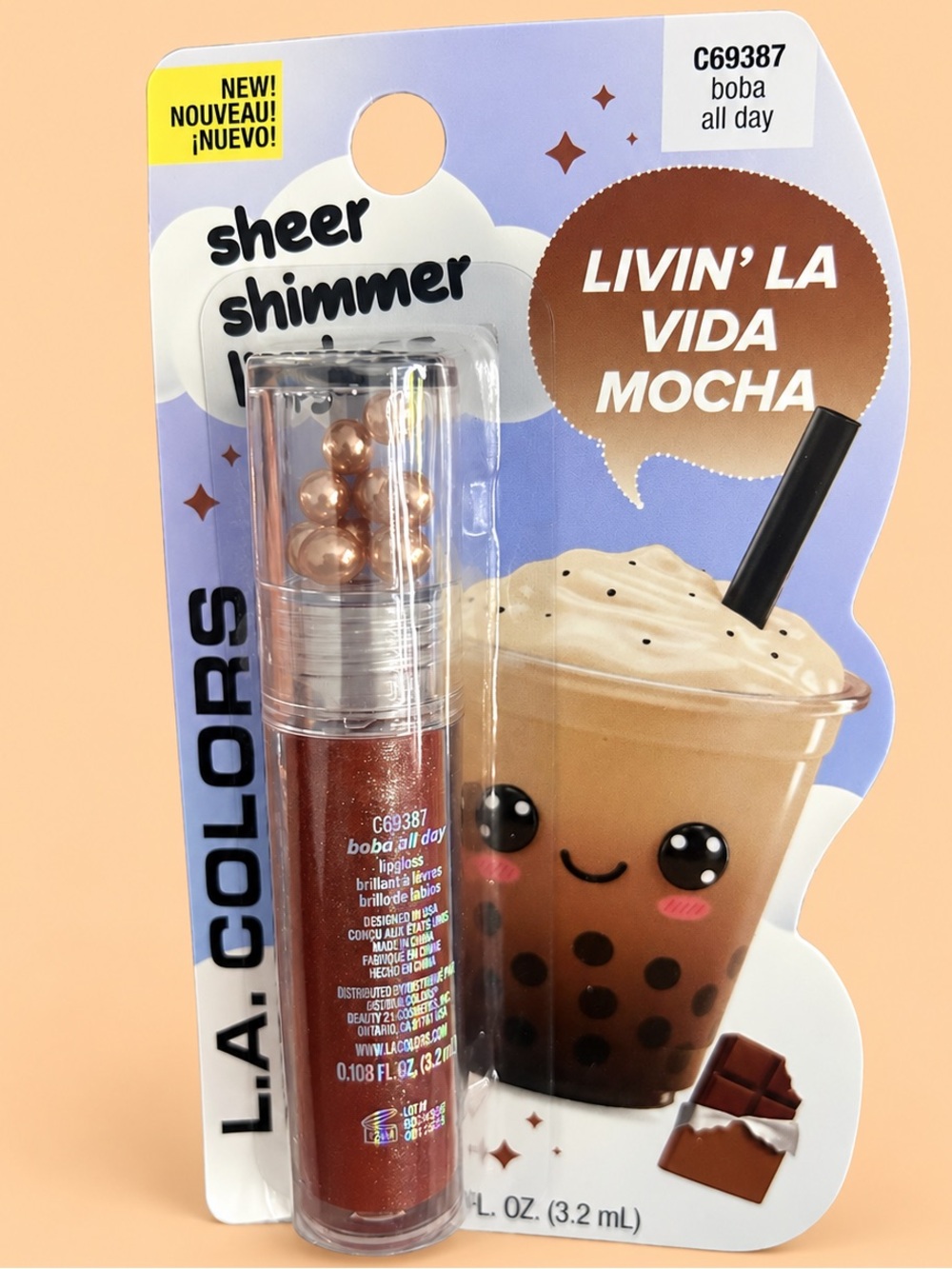 L.A. Colors Sheer Shimmer Lip Gloss — Mocha Shimmer